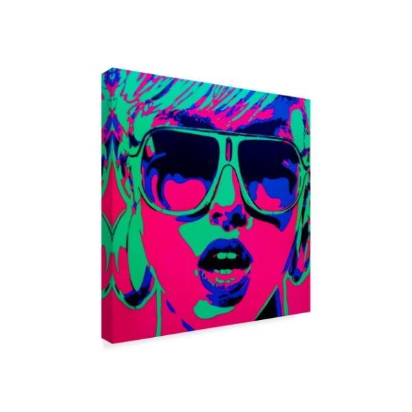 Abstract Graffiti 'Pop Star Pink Green' Canvas Art,24x24